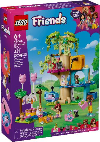 LEGO Friends Cat Birthday Party & Treehouse - Treasure Island Toys