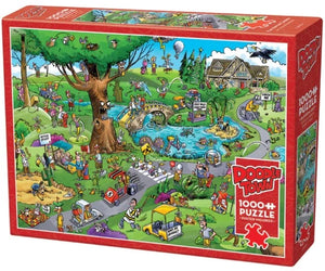 Cobble Hill Puzzle Doodletown: Par for the Course, 1000 Piece - Treasure Island Toys