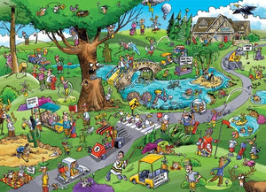 Cobble Hill Puzzle Doodletown: Par for the Course, 1000 Piece - Treasure Island Toys