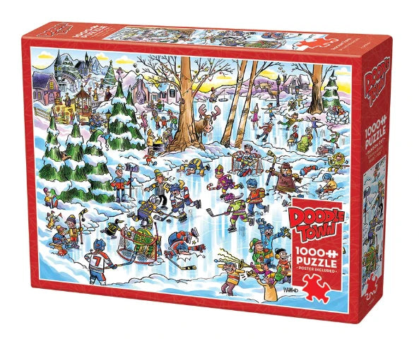 Cobble Hill Puzzle Doodletown Hockey Town, 1000 Piece