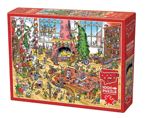 Cobble Hill Puzzle Doodletown Elves at Work, 1000 Piece