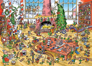 Cobble Hill Puzzle Doodletown Elves at Work, 1000 Piece