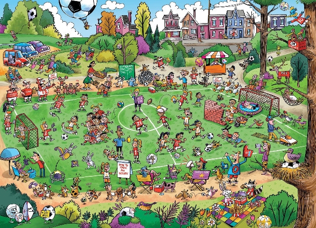 Cobble Hill Puzzle Doodletown: Offside Antics, 1000 Piece - Treasure Island Toys