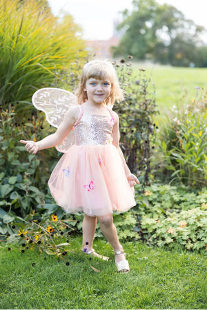 Great Pretenders Dress - Butterfly Bliss, Peach Size 7-8