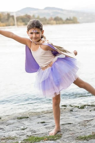 Great Pretenders Tutu - Super-Duper Cape with Mask, Lilac/Metallic Rose Gold - Treasure Island Toys