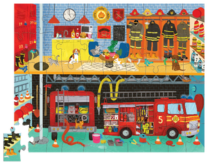 Crocodile Creek Puzzle Flat House Fire Station, 50 Piece