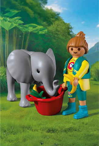 Playmobil Zoo Baby Elephant and Zookeeper