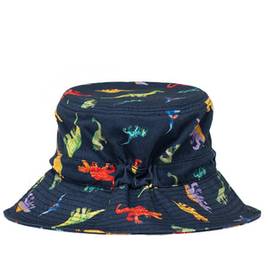 Herschel Beach Bucket UV Hat Watercolour Dinos Darkest Navy, Size 2-4 - Treasure Island Toys