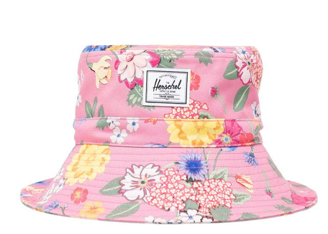 Herschel Beach Bucket UV Hat Paper Garden Strawberry Moon, Size 2-4
