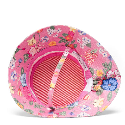 Herschel Beach Bucket UV Hat Paper Garden Strawberry Moon, Size 2-4