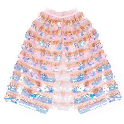 Great Pretenders Cape - 5th Avenue Paillette, Gold/Pink