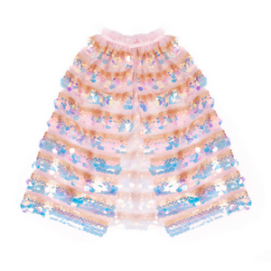 Great Pretenders Cape - 5th Avenue Paillette, Gold/Pink - Treasure Island Toys