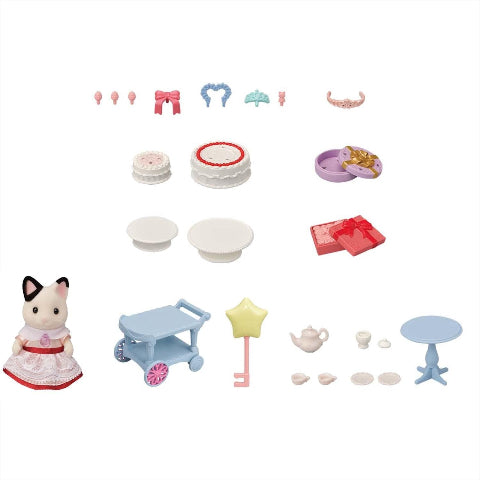 Calico Critters Ready-to-Play - Party Time Tuxedo Cat Girl - Treasure Island Toys
