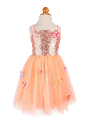 Great Pretenders Dress - Butterfly Bliss, Peach Size 3-4 - Treasure Island Toys
