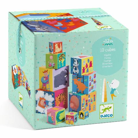 Djeco Toddler - Stacking Cubes Funny - Treasure Island Toys
