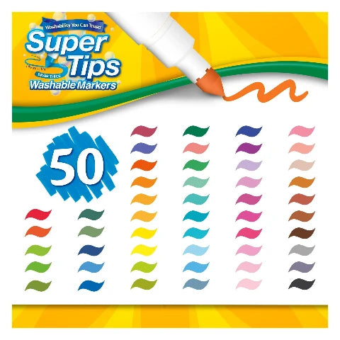 Crayola Markers Washable Super Tip 50 Pack - Treasure Island Toys