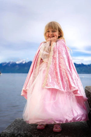 Great Pretenders Cape - Deluxe Pink Princess, Size 5-6 - Treasure Island Toys