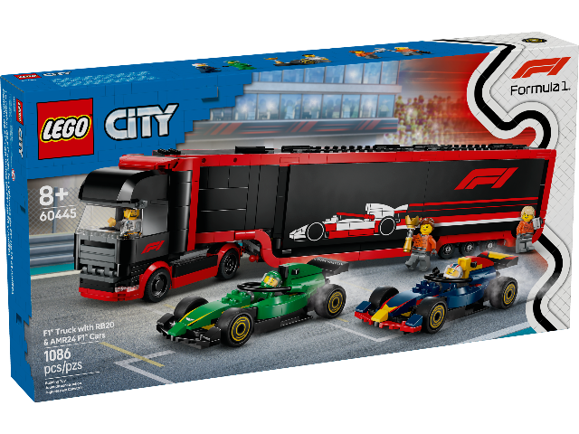 LEGO City F1 Truck with RB20 & AMR24 F1 Cars