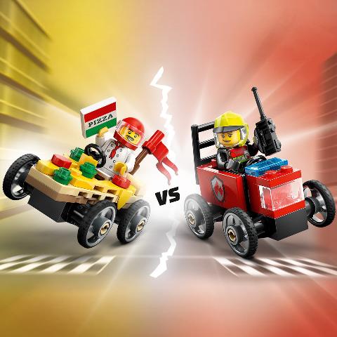 LEGO City Great Vehicles Soapbox Pizza vs. Fire Truck Race Car Pack