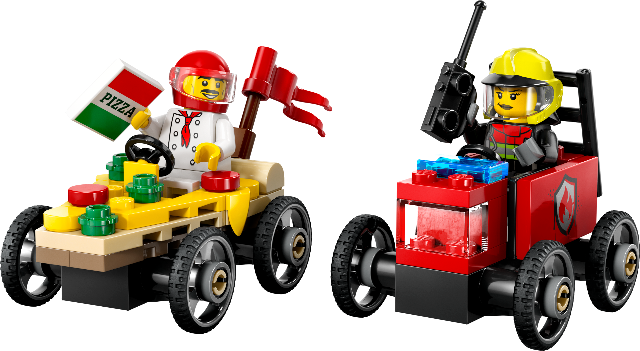 LEGO City Great Vehicles Soapbox Pizza vs. Fire Truck Race Car Pack