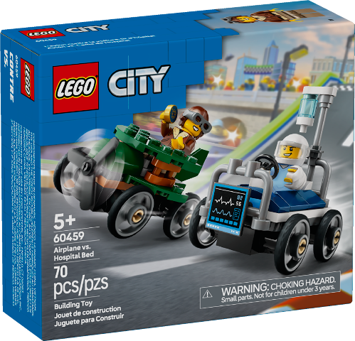 LEGO City Great Vehicles Soapbox Airplane vs. Hospital Bed Race Car Pack