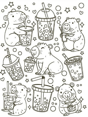 Cutie Colou ring: Capybara Cuties Cozy Colouring Book - Treasure Island Toys
