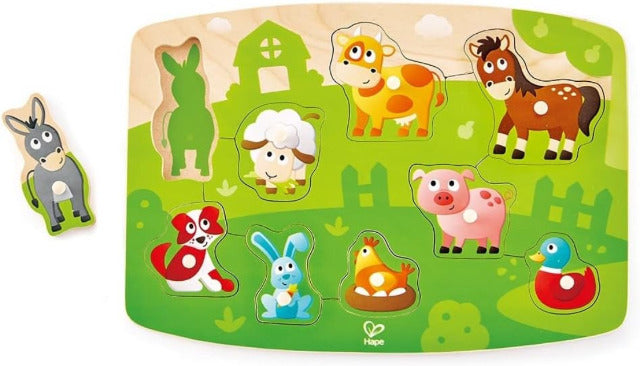 Hape Puzzle Peg Farmyard - Treasure Island Toys