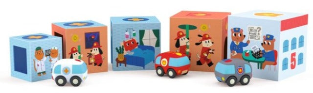 Djeco Toddler - TopaniCar Cubes - Treasure Island Toys