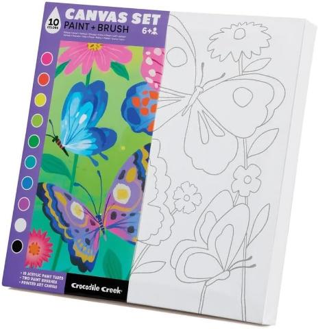 Crocodile Creek Art Canvas Set Butterfly