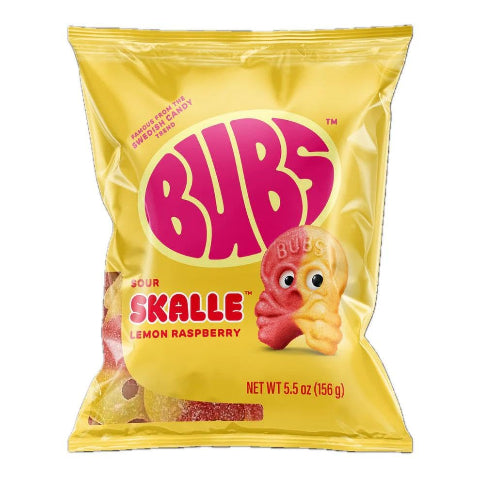 BUBS Skalle Sour Lemon Raspberry - Treasure Island Toys
