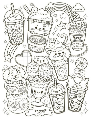 Cutie Colouring: Cafe Cuties Cozy Colouring Book - Treasure Island Toys