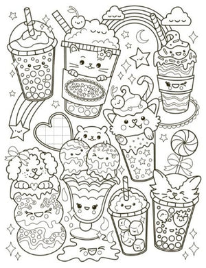 Cutie Colouring: Cafe Cuties Cozy Colouring Book - Treasure Island Toys