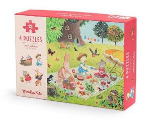 Moulin Roty La Grand Famille Four Seasons Mini Puzzles - Treasure Island Toys