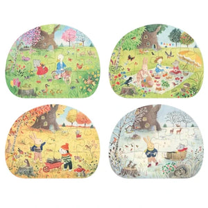 Moulin Roty La Grand Famille Four Seasons Mini Puzzles - Treasure Island Toys