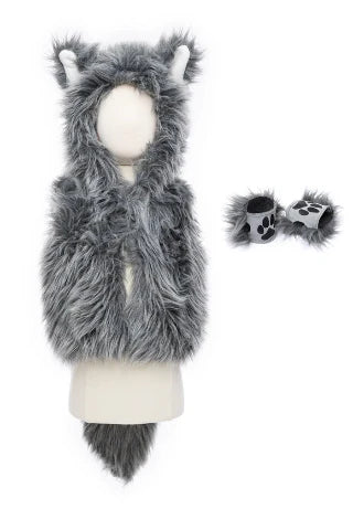 Great Pretenders Costume - Big Bad Wolf Vest with Gloves, Size 5-6