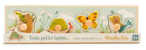 Moulin Roty Trois Petits Lapins Peg Puzzle - Treasure Island Toys
