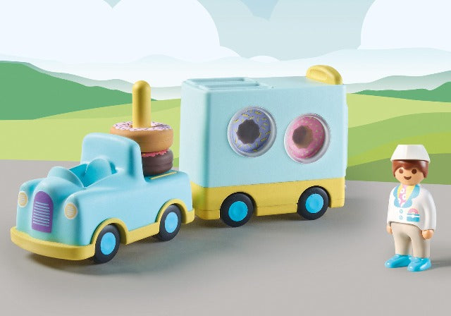 Playmobil 1.2.3 Crazy Donut Truck with Stacking - Treasure Island Toys