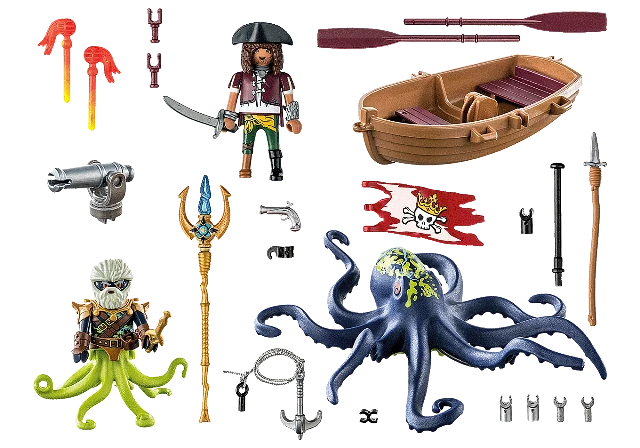 Playmobil Pirates Battle with Giant Octopus - Treasure Island Toys