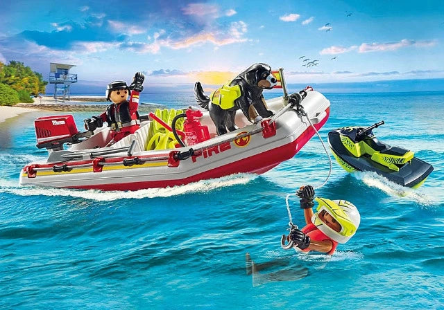 Playmobil Action Heroes Fireboat with Water Scooter - Treasure Island Toys