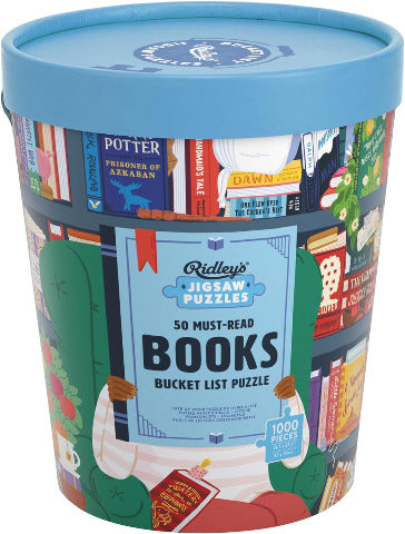 Ridley's Games Puzzle 50 Must-Read Books Bucket List, 1000 Piece - Treasure Island Toys