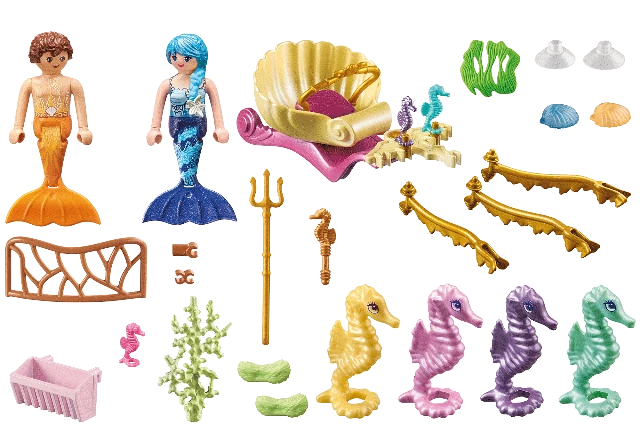 Playmobil Princess Magic Mermaid Animal with Seahorse Carriage - Treasure Island Toys