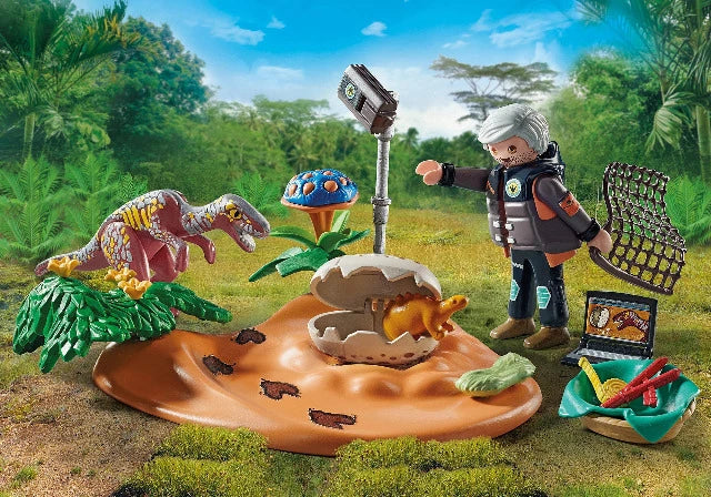 Playmobil Dinos Stegosaurus Nest with Egg Thief - Treasure Island Toys