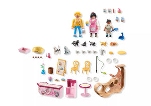 Playmobil My Life Pet Grooming Cat Café - Treasure Island Toys