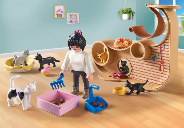 Playmobil My Life Pet Grooming Cat Café - Treasure Island Toys