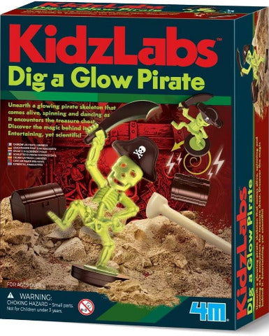 4M KidzLabs Dig a Glow Pirate - Treasure Island Toys