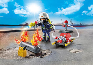 Playmobil Action Heroes Fire Firefighter with Water Pump - Treasure Island Toys