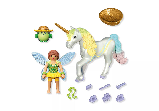Playmobil Magic Unicorn Collectible Unicorn Rainbow Flower with Fairy - Treasure Island Toys