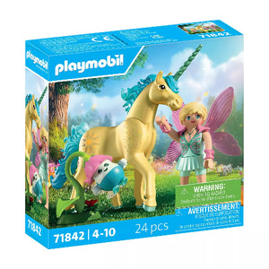 Playmobil Magic Unicorn Collectible Unicorn Sunshine Blossom with Fairy - Treasure Island Toys