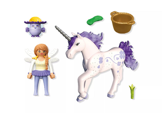 Playmobil Magic Unicorn Collectible Unicorn Lucky Lavender with Fairy - Treasure Island Toys