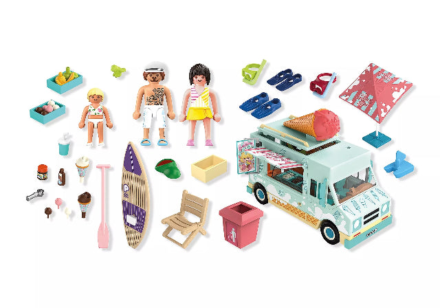 Playmobil My Life Beach Vacation Ice Cream Truck with Surf Shop